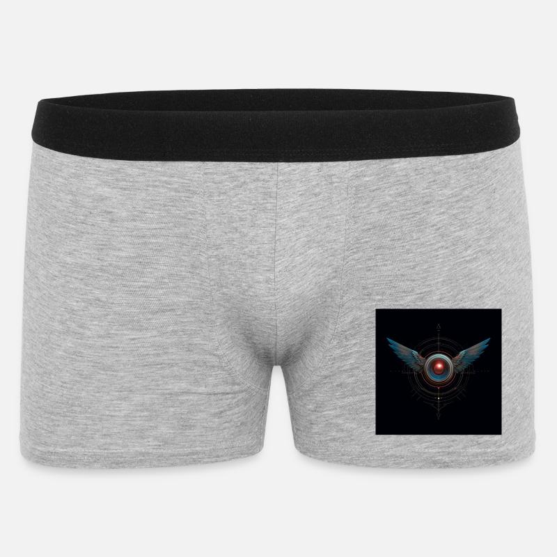 Futuristisches Winged Emblem – Techno Vision - Männer Boxer Shorts - Grau meliert