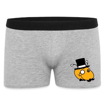 Raupe Sir Herr reich Monokel Brille Zylinder Hut - Männer Boxer Shorts - Grau meliert - Vorne