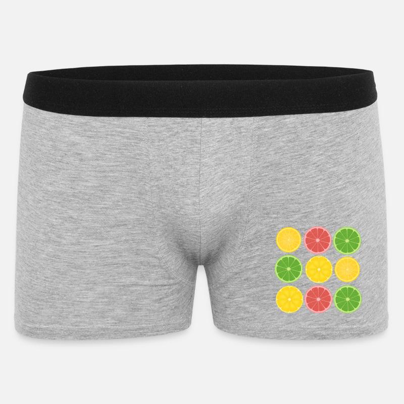 Frucht-Zitrus-Color-Blocking-Design - Männer Boxer Shorts - Grau meliert