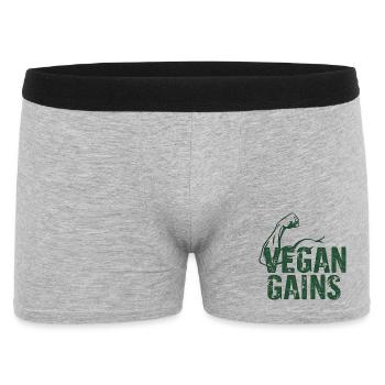 Vegan Gains Vegan Fitness Bodybuilding - Men's Boxer Shorts - heather grey - Front