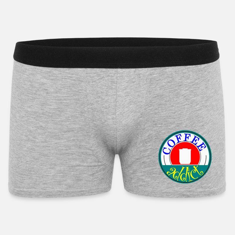 Coffee Addict Retro Abzeichen Design - Männer Boxer Shorts - Grau meliert
