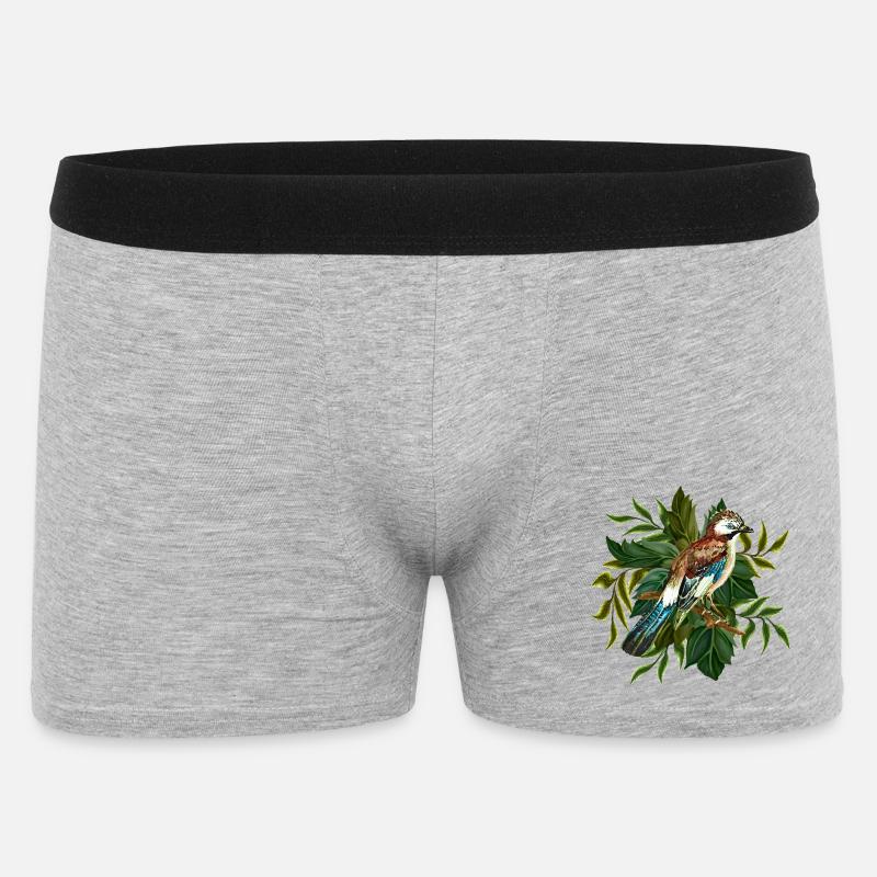 Bunter Vogel - Männer Boxer Shorts - Grau meliert