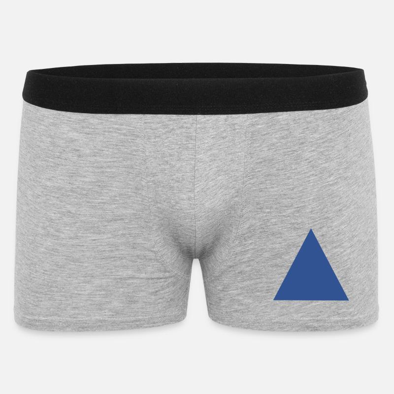 Abstract Blue Triangle Pattern - Men's Boxer Shorts - heather grey