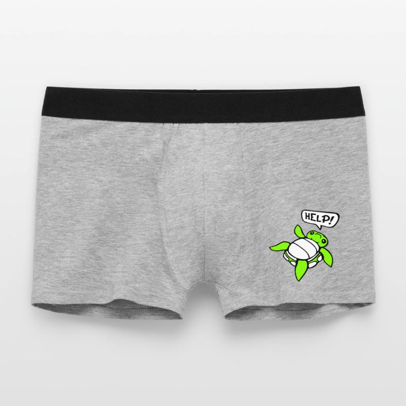 Turtle Back Tilted Over Helpless Side Help Men's Boxer Shorts