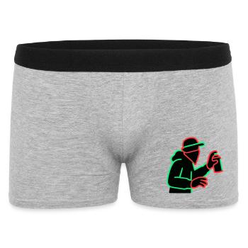 Neon Graffiti Sprayer Silhouette - Men's Boxer Shorts - heather grey - Front