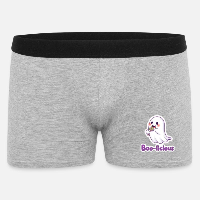 Boolicious Süßes Gespenst - Männer Boxer Shorts - Grau meliert