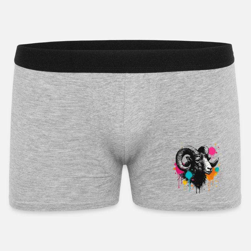 Widderkopf Graffiti Farbexplosion - Männer Boxer Shorts - Grau meliert