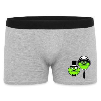 2 Frogs Sir Men's Empire Monocle Glasses Top Hat - Men's Boxer Shorts - heather grey - Front
