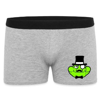 Mr Frog Sir Mr. Rich Monocle Glasses Top Hat - Men's Boxer Shorts - heather grey - Front