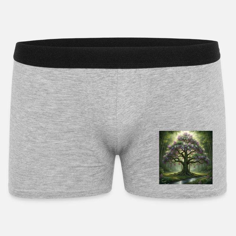 Arbre forestier à fleurs de lilas - Boxer Homme - gris chiné