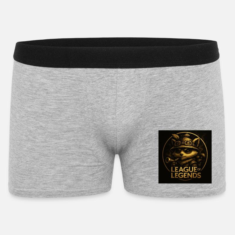 Teemo in Gold - Männer Boxer Shorts - Grau meliert