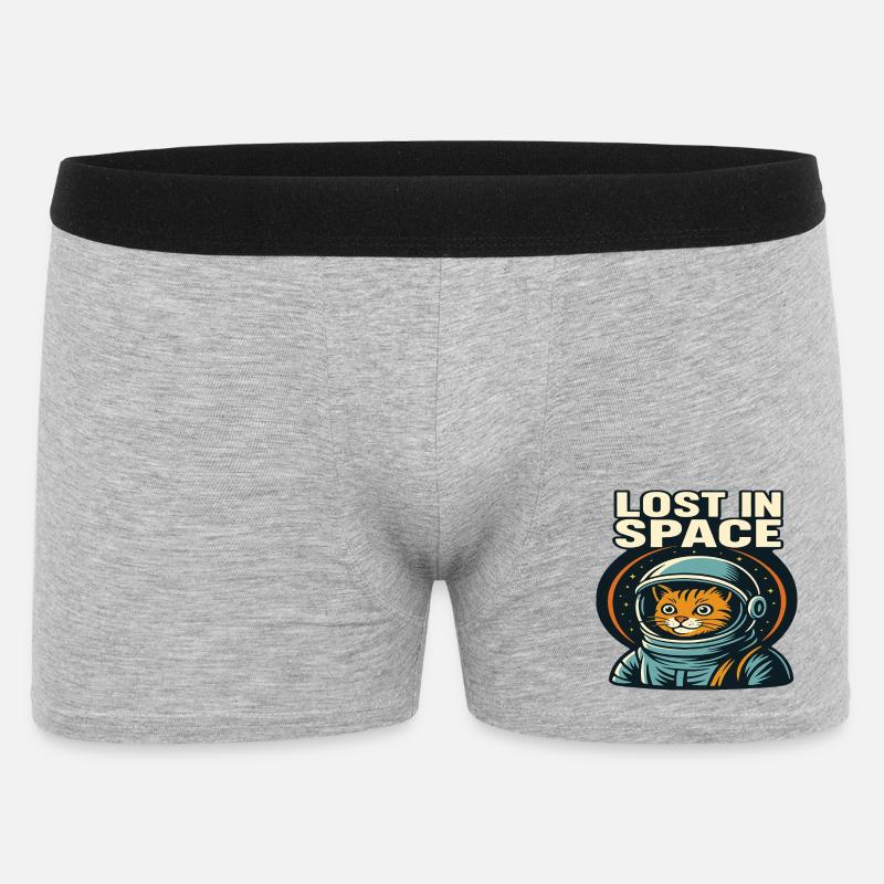 Perdu dans l’espace Katzen Astronaut Design - Boxer Homme - gris chiné