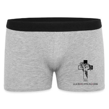 Jesus with Crown of Thorns - Men's Boxer Shorts - heather grey - Front