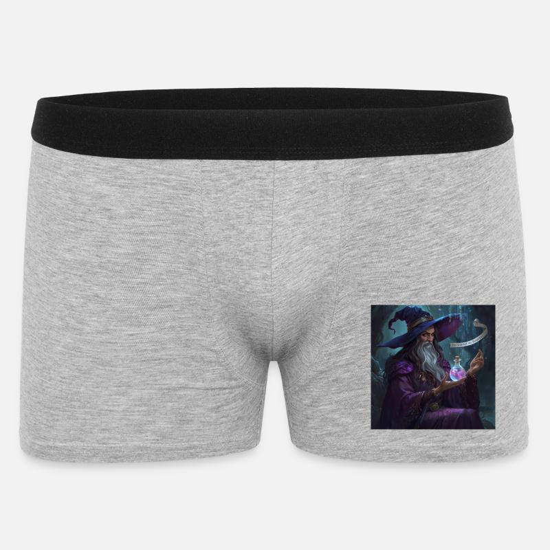 Waldzauberer und Phiole - Männer Boxer Shorts - Grau meliert