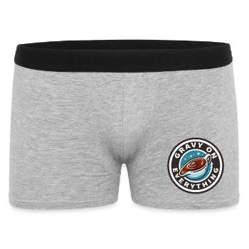Soßenpflaster auf allem - Männer Boxer Shorts - Grau meliert - Vorne