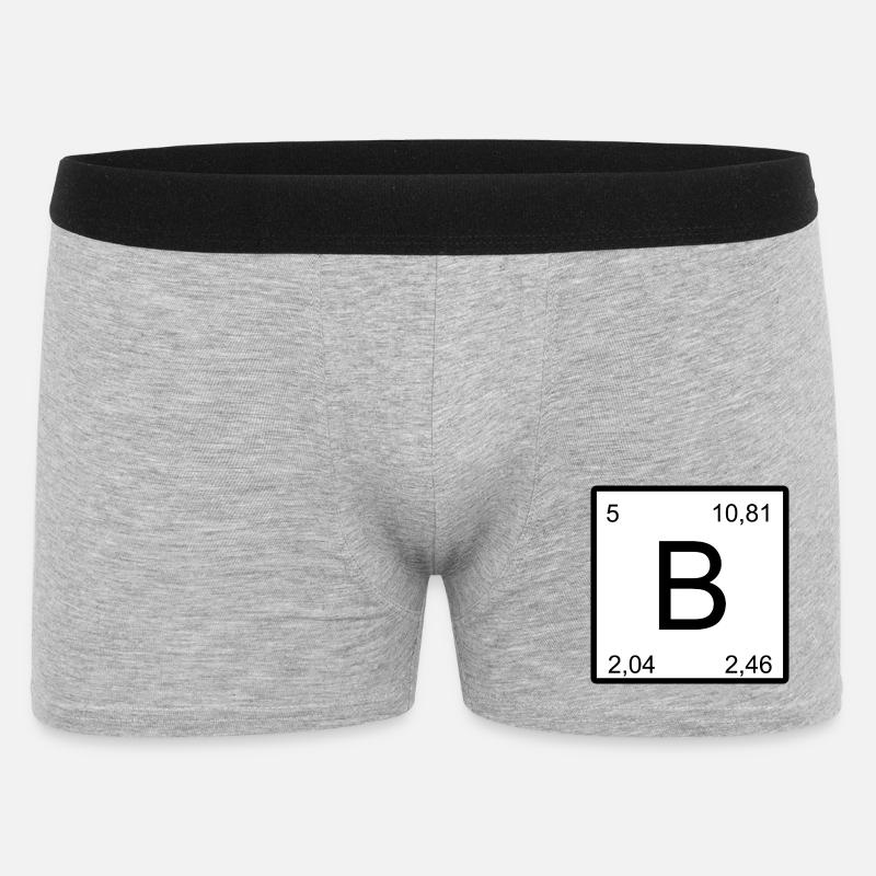 B Element Zahlenkunst Bor - Männer Boxer Shorts - Grau meliert
