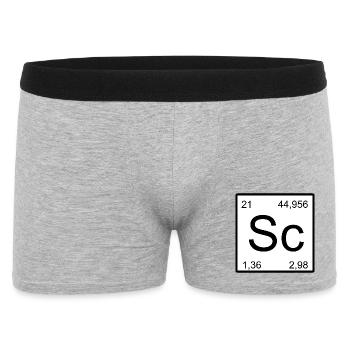 Scandium Sc Periodensystem Minimalismus - Männer Boxer Shorts - Grau meliert - Vorne