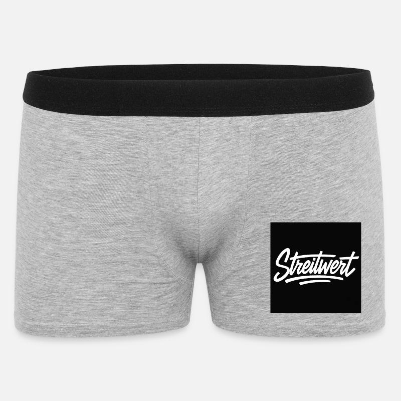 Logo Contested Script Noir - Boxer Homme - gris chiné