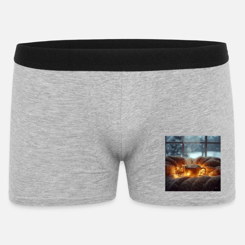 Cozy Winter Vibes - Männer Boxer Shorts - Grau meliert