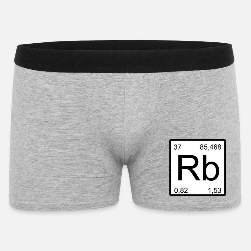 Rubidium Symbol Typography Design - Men's Boxer Shorts - heather grey