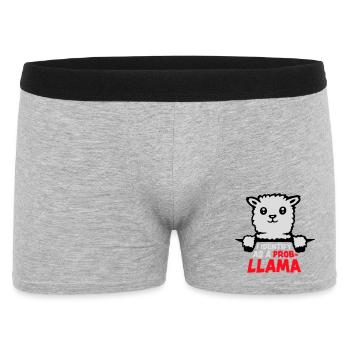I Identify As A Probllama Cool Lama Problem Spruch - Men's Boxer Shorts - heather grey - Front