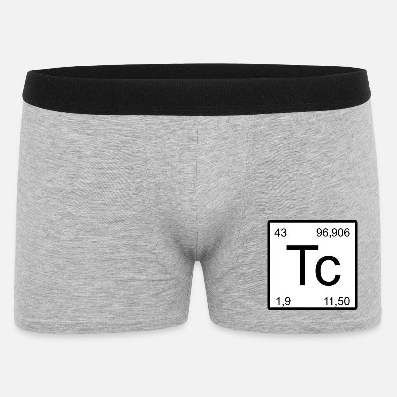 Technetium Periodensystem Grafik - Männer Boxer Shorts - Grau meliert