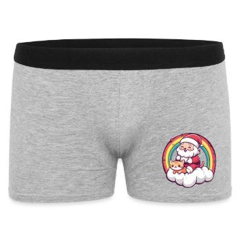 Chat Père Noël Noël - Boxer Homme - gris chiné - Devant
