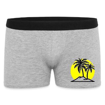 Palm Tree Symbol Beach Island - Men's Boxer Shorts - heather grey - Front