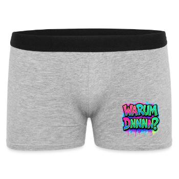 Warum DNNN? Neon Graffiti - Männer Boxer Shorts - Grau meliert - Vorne