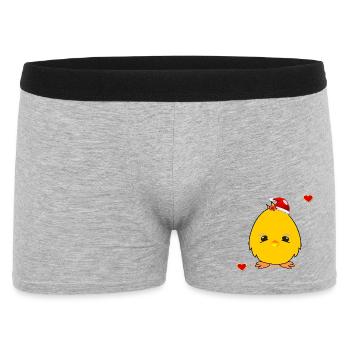 Noël poussin Noël Coeur de Noël - Boxer Homme - gris chiné - Devant