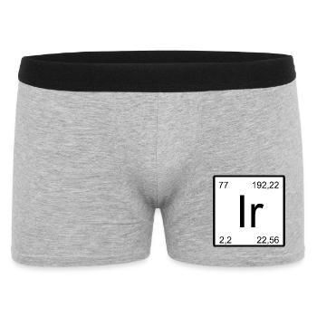 Symbole d’iridium dans le tableau périodique - Boxer Homme - gris chiné - Devant