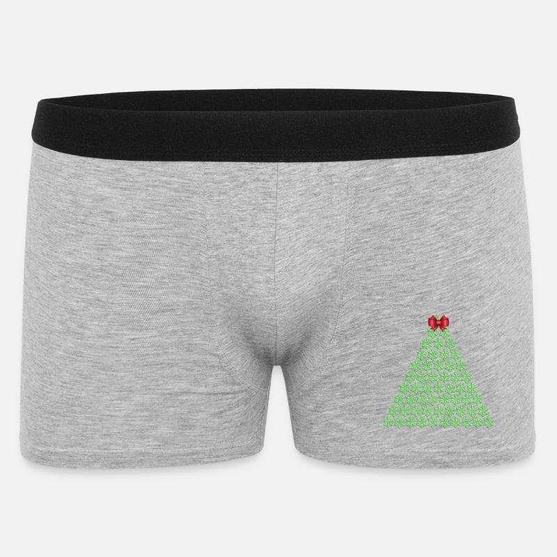 Schneeflocken-Weihnachtsbaum mit Schleife - Männer Boxer Shorts - Grau meliert