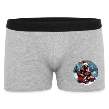 German Shepherd Dog Christmas Guitar - Men's Boxer Shorts - heather grey - Front