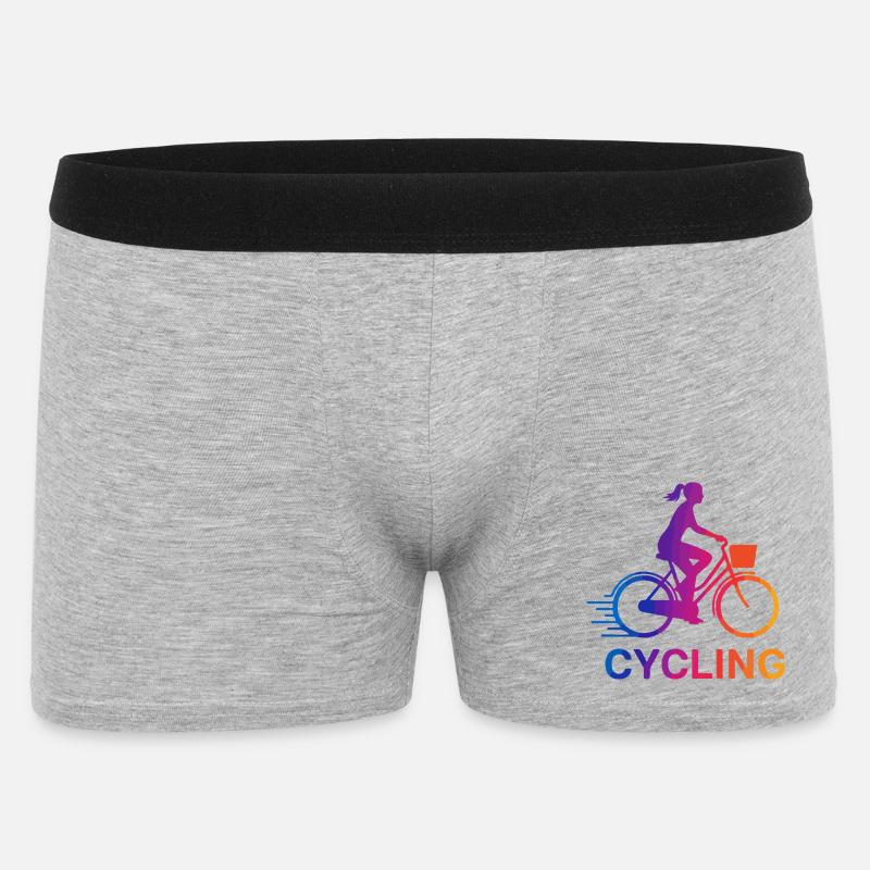 Rainbow Gradient Cyclist - Männer Boxer Shorts - Grau meliert