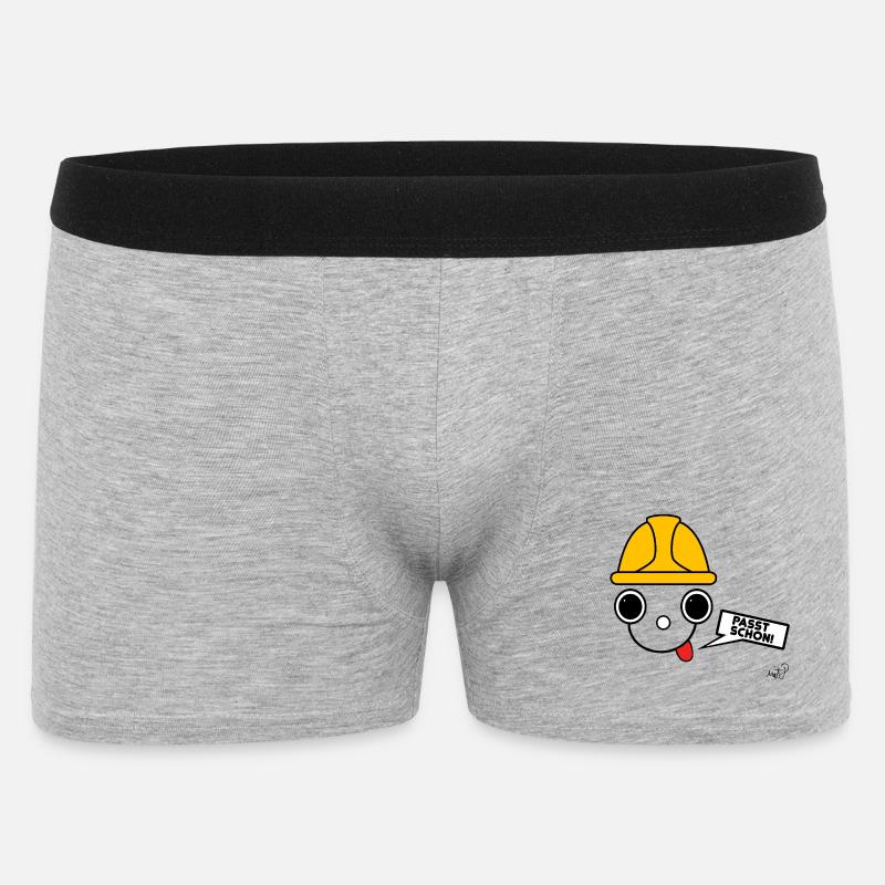 Koppie avec un casque d’ouvrier du bâtiment - Boxer Homme - gris chiné