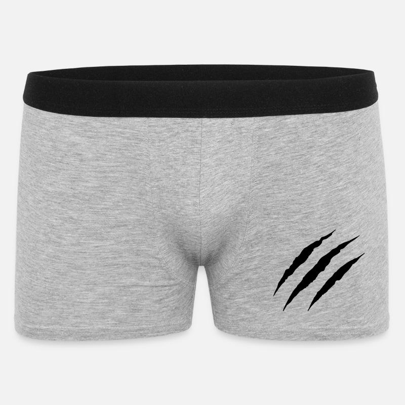 Wolf Scratch - Männer Boxer Shorts - Grau meliert