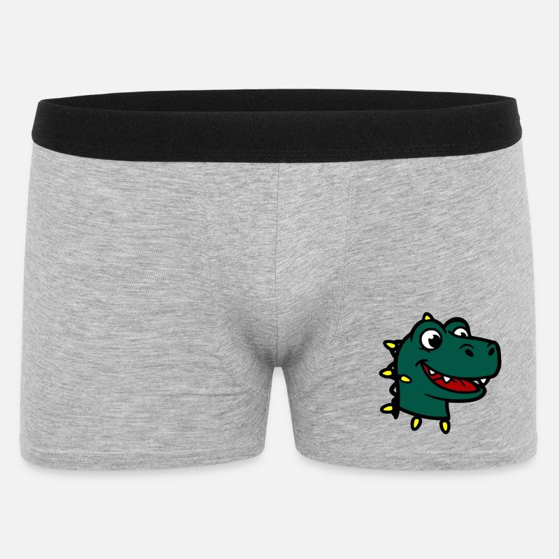 Lächelnde Dinosaurier-Weihnachtslichter - Männer Boxer Shorts - Grau meliert
