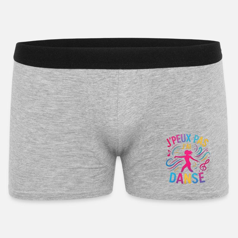 I Can't I Danced — Buntes Glitzern - Männer Boxer Shorts - Grau meliert