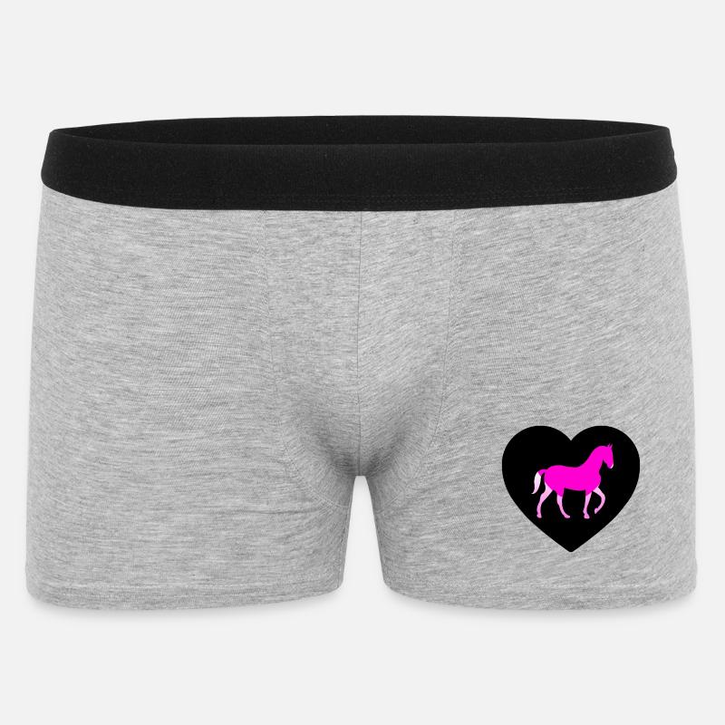 Pferde - Männer Boxer Shorts - Grau meliert