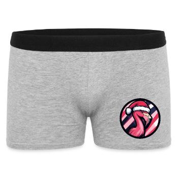 Flamingo Santa Christmas Design - Men's Boxer Shorts - heather grey - Front
