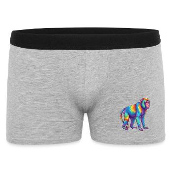 Colorful Monkey Rainbow Pop Art Watercolor - Men's Boxer Shorts - heather grey - Front