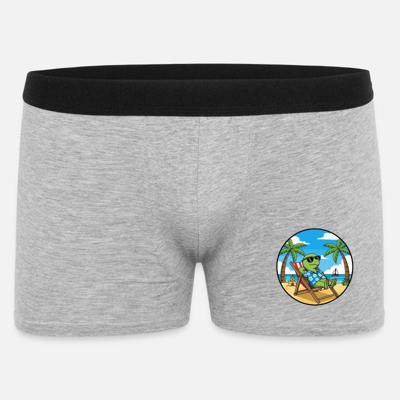 Cool Turtle Beach Vacation Summer Vibes - Men's Boxer Shorts - heather grey