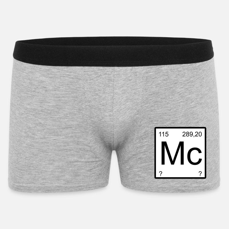 Moscovium Minimal Element Block - Männer Boxer Shorts - Grau meliert