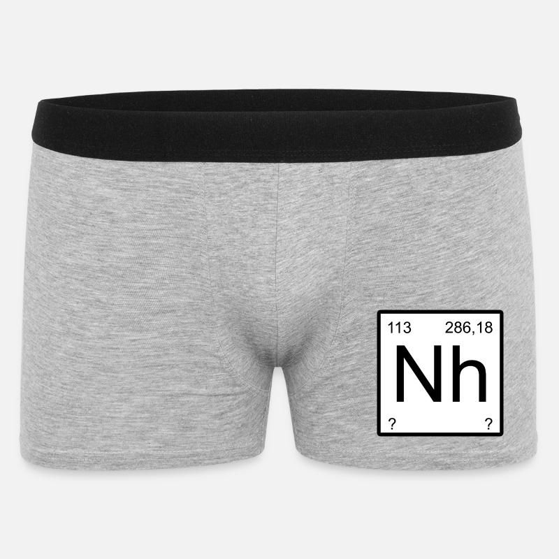 Nihonium Symbol Quadrant - Männer Boxer Shorts - Grau meliert