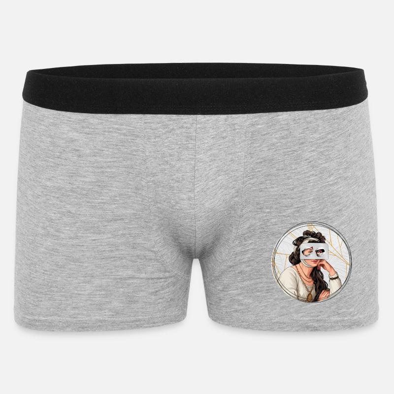 Illustration // Blick durch Medikamente - Männer Boxer Shorts - Grau meliert