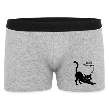 MON CHAT EST MON THÉRAPEUTE😻 CATLOVER NEZ POILU - Boxer Homme - gris chiné - Devant