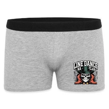 Skelett Cowboy Line Dance - Männer Boxer Shorts - Grau meliert - Vorne