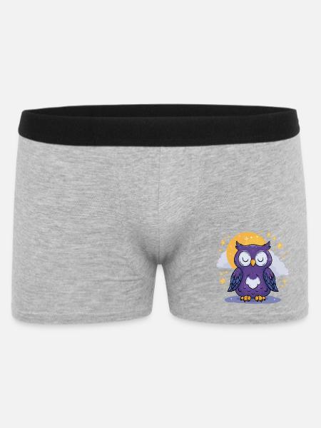 Moonlit Night Owl - Men's Boxer Shorts - heather grey