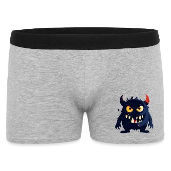 petit monstre coquin avec des cornes et des dents acérées - Boxer Homme - gris chiné - Devant