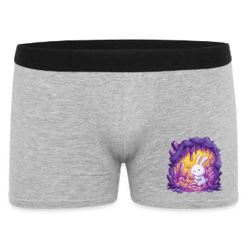 Rabbit in Crystal Cave - Men's Boxer Shorts - heather grey - Front